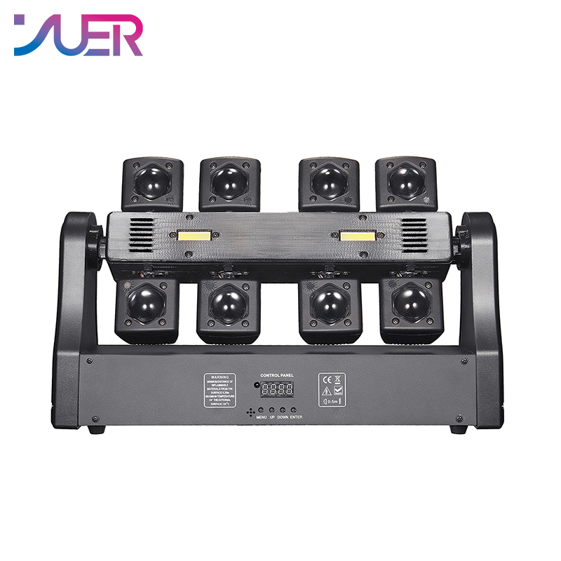 YUER 32x3W RGBW 4in1 +2x5w Gold Strobe +RG Laser 8 Arm Moving Head Light Beam Laser Strobe Effect DMX512 Sound Control For DJ Disco Party Bar Club Wedding Stage Effect Lighting