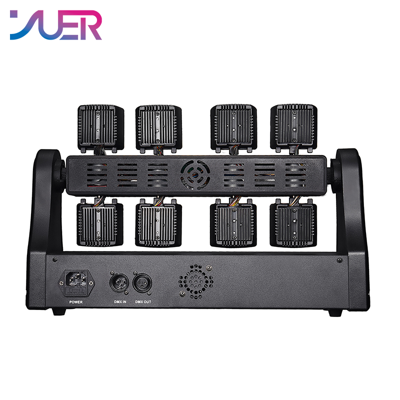 YUER 32x3W RGBW 4in1 +2x5w Gold Strobe +RG Laser 8 Arm Moving Head Light Beam Laser Strobe Effect DMX512 Sound Control For DJ Disco Party Bar Club Wedding Stage Effect Lighting