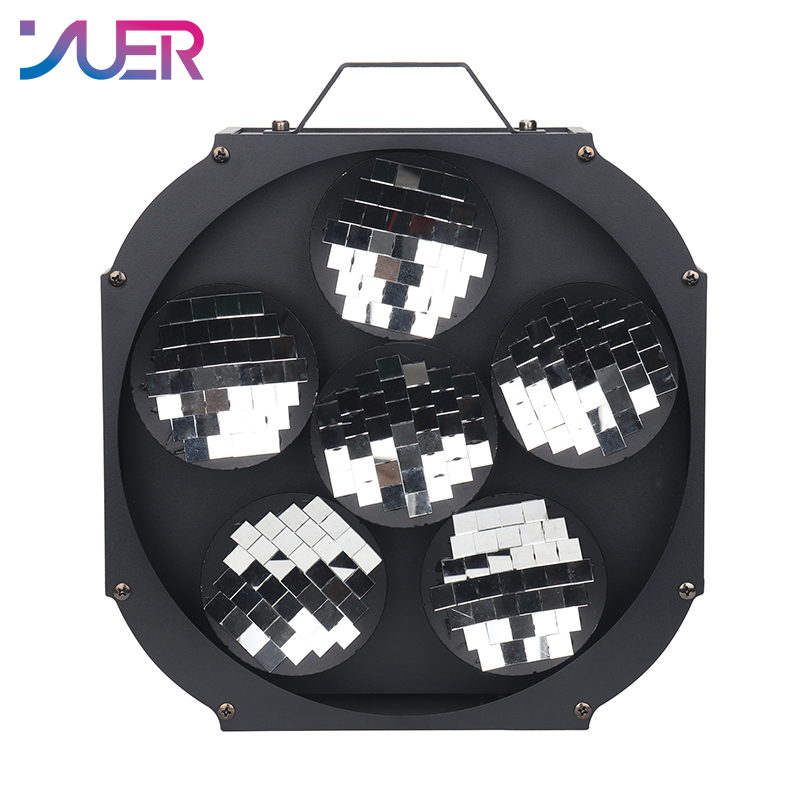 YUER 6 Head Rotating Reflector Ball DMX512 Sound Control For DJ Disco Party Bar Club Wedding Stage Show Lighting