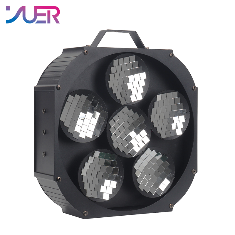 YUER 6 Head Rotating Reflector Ball DMX512 Sound Control For DJ Disco Party Bar Club Wedding Stage Show Lighting