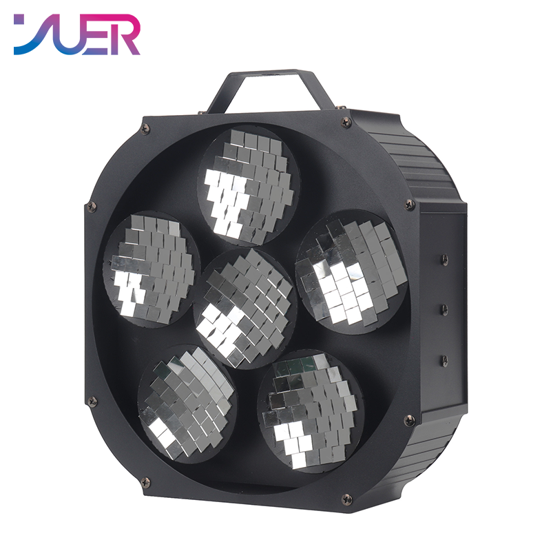 YUER 6 Head Rotating Reflector Ball DMX512 Sound Control For DJ Disco Party Bar Club Wedding Stage Show Lighting