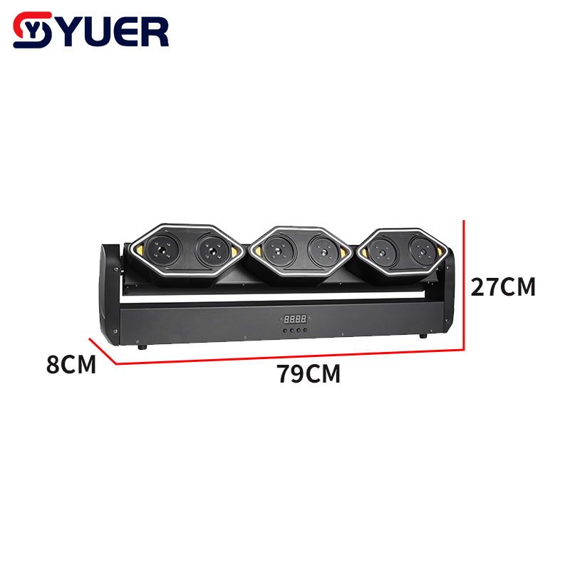 YUER 6x500mw RGB Swing Laser Light WIth Light Strip Wash Strobe Effect DMX512 RDM For DJ Disco Party Bar Club Wedding Stage Effect Lighting