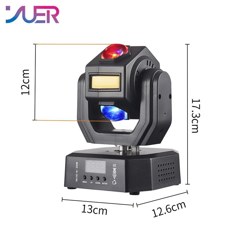 YUER 12x3W +3x10W Gold Strobe Moving Head Light Beam Strobe Effect DMX512 Sound Control For DJ Disco Party Bar Club Wedding Stage Effect Lighting