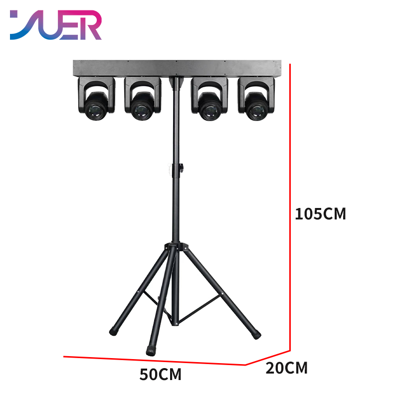 YUER 4x120W LED + 48pcs LED Moving Head Bracket Light Beam Rainbow Frost 18 Prisms Effect DMX512 Sound Control For DJ Disco Party Bar Club Wedding Stage Effect Lighting