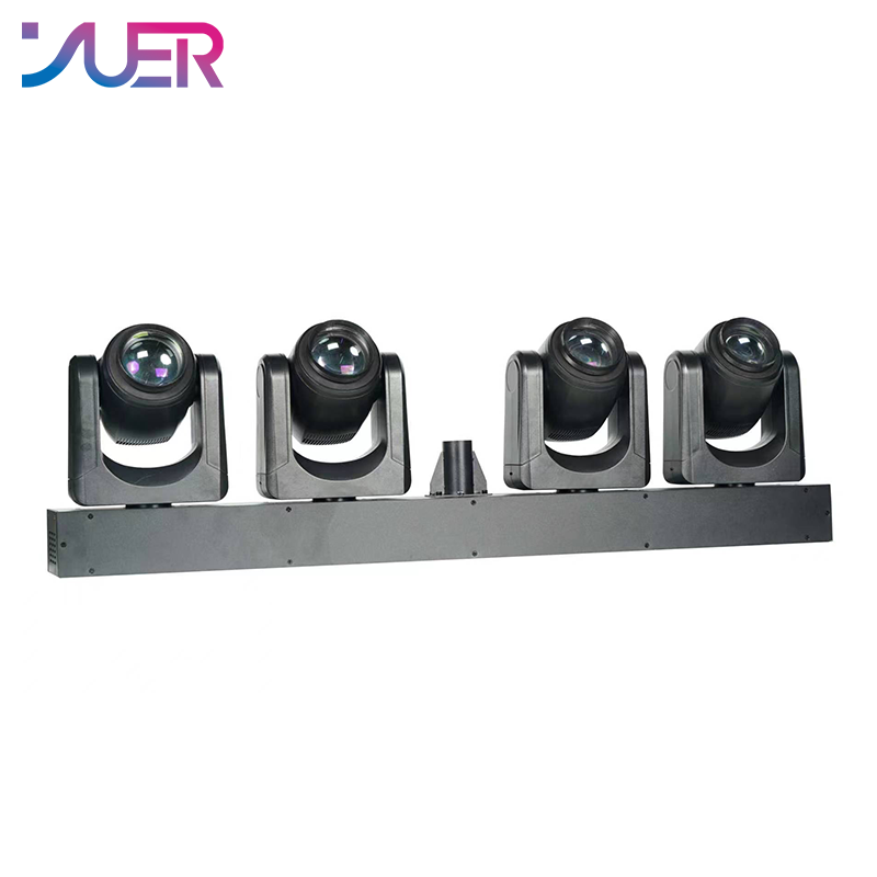 YUER 4x120W LED + 48pcs LED Moving Head Bracket Light Beam Rainbow Frost 18 Prisms Effect DMX512 Sound Control For DJ Disco Party Bar Club Wedding Stage Effect Lighting