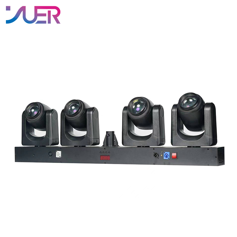 YUER 4x120W LED + 48pcs LED Moving Head Bracket Light Beam Rainbow Frost 18 Prisms Effect DMX512 Sound Control For DJ Disco Party Bar Club Wedding Stage Effect Lighting