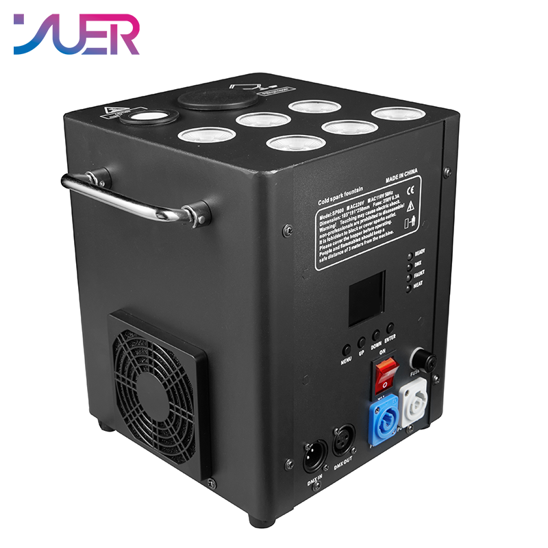 YUER 6x60W RGBW 4in1 Cold Spark Firework Machine DMX512 Remote Control For DJ Disco Party Bar Club Wedding Stage Effect Lighting