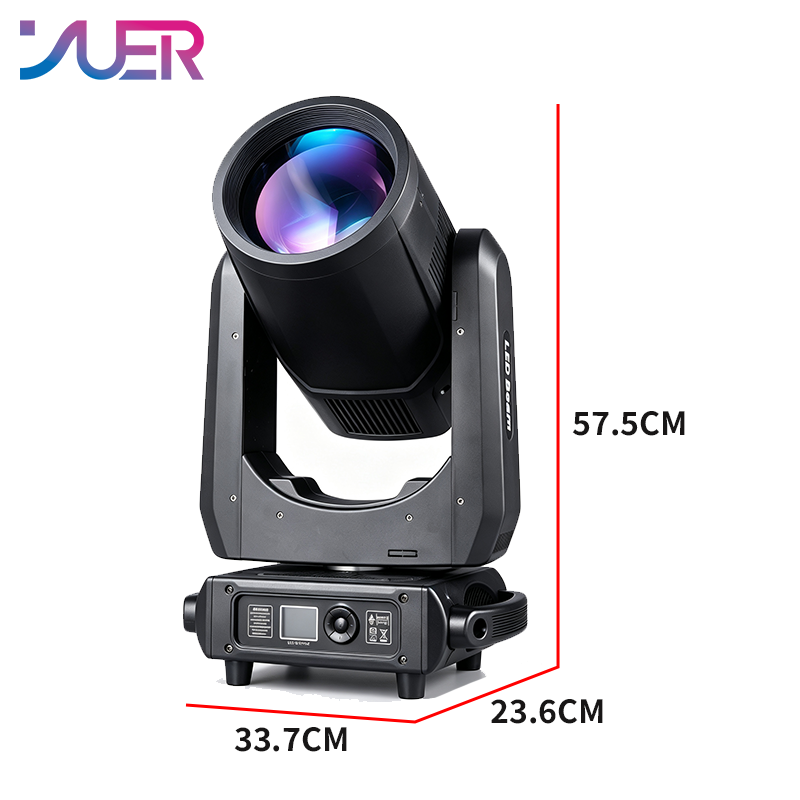 YUER 400W LED Beam Moving Head Light Frost Focus Rainbow 8+16 Prisms Effect DMX512 Control For DJ Disco Party Bar Club Wedding Stage Effect Lighting