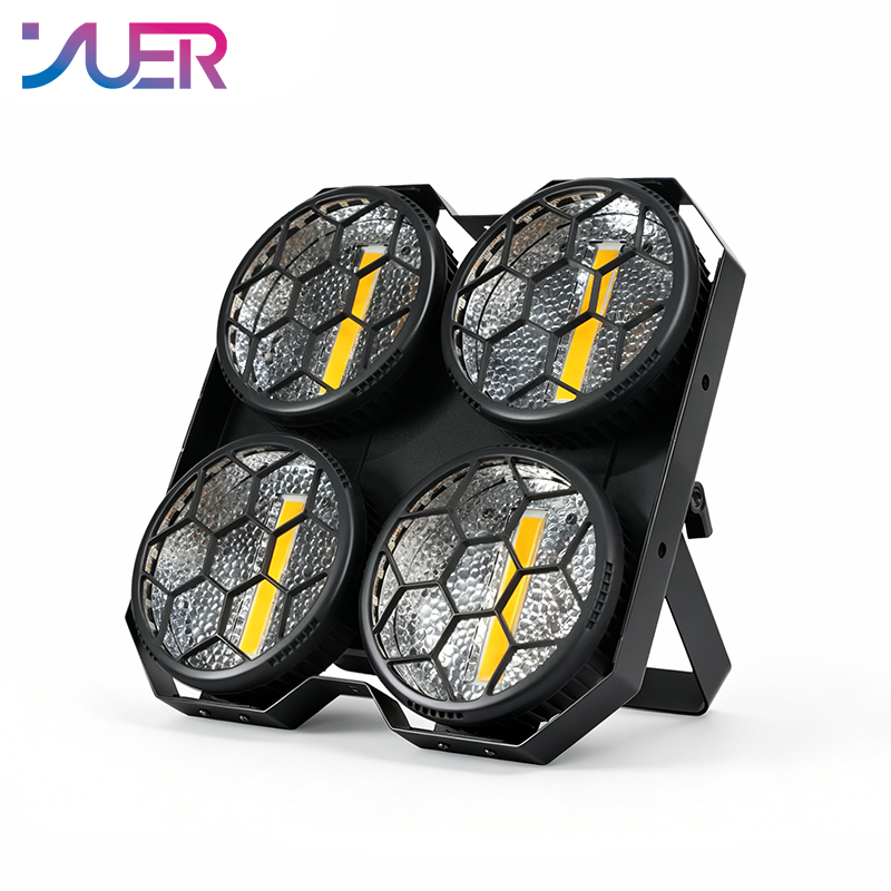 YUER 4x50W COB+108x0.2W RGB Audience Light Wash Effect DMX512 Sound Control For DJ Disco Party Bar Club Wedding Stage Effect Lighting