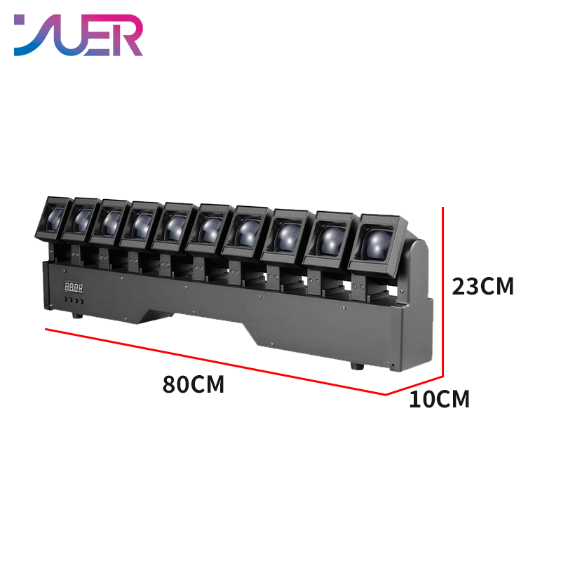 YUER 10x20W RGBW 4in1 +Warm/Cold White Auxiliary Light Swing Moving Head Light Beam Effect DMX512 RDM Control For DJ Disco Club Wedding Party Bar Stage Lighting