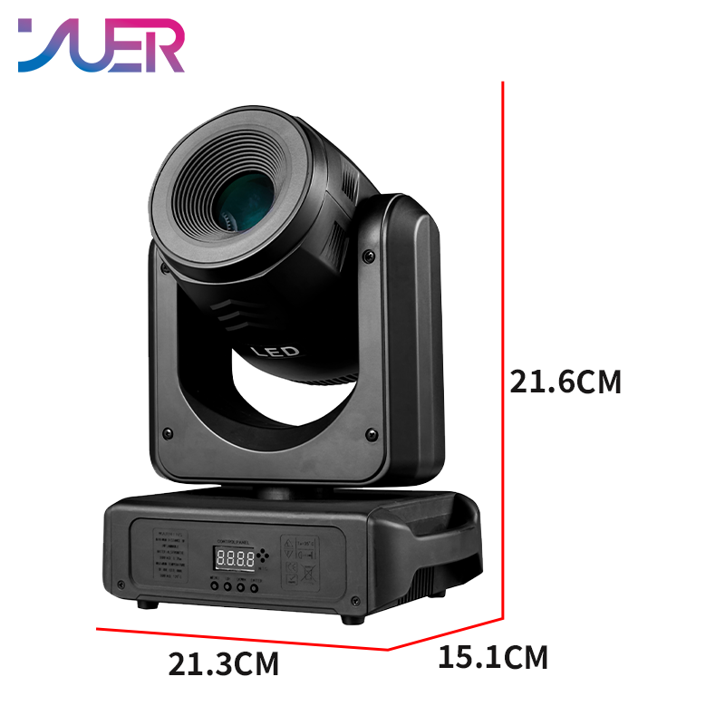 YUER 150W LED White Spot Moving Head Light With Ring Focus 3 Prisms Effect DMX512 Sound Control For DJ Disco Party Bar Club Wedding Stage Lighting
