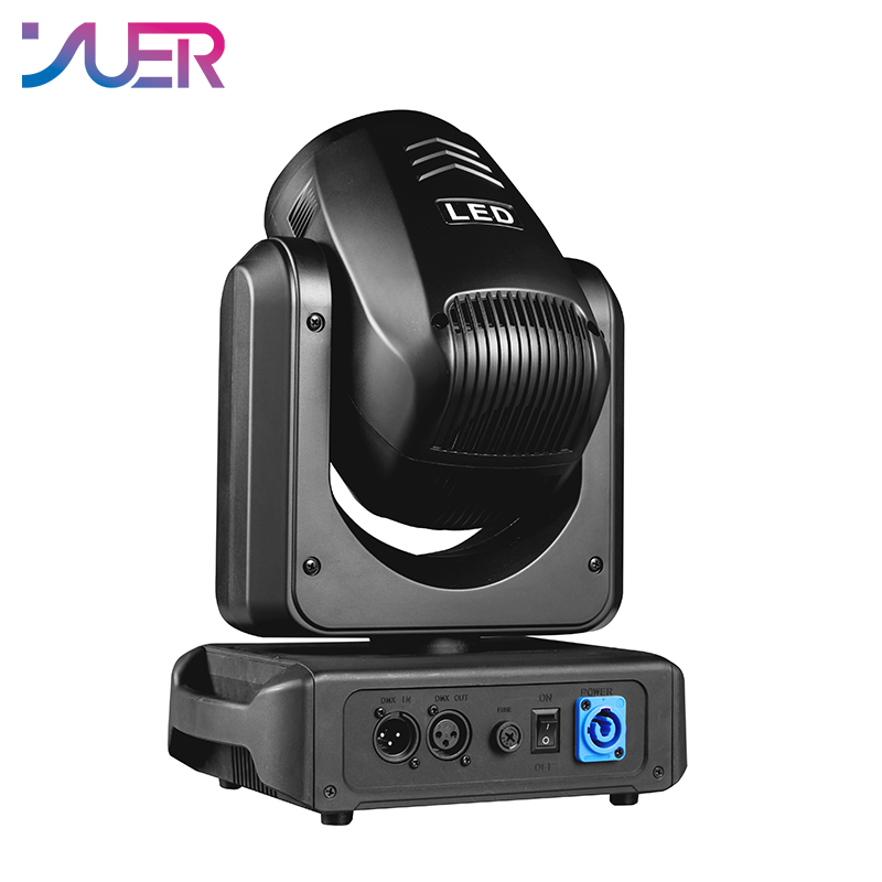 YUER 150W LED White Spot Moving Head Light With Ring Focus 3 Prisms Effect DMX512 Sound Control For DJ Disco Party Bar Club Wedding Stage Lighting