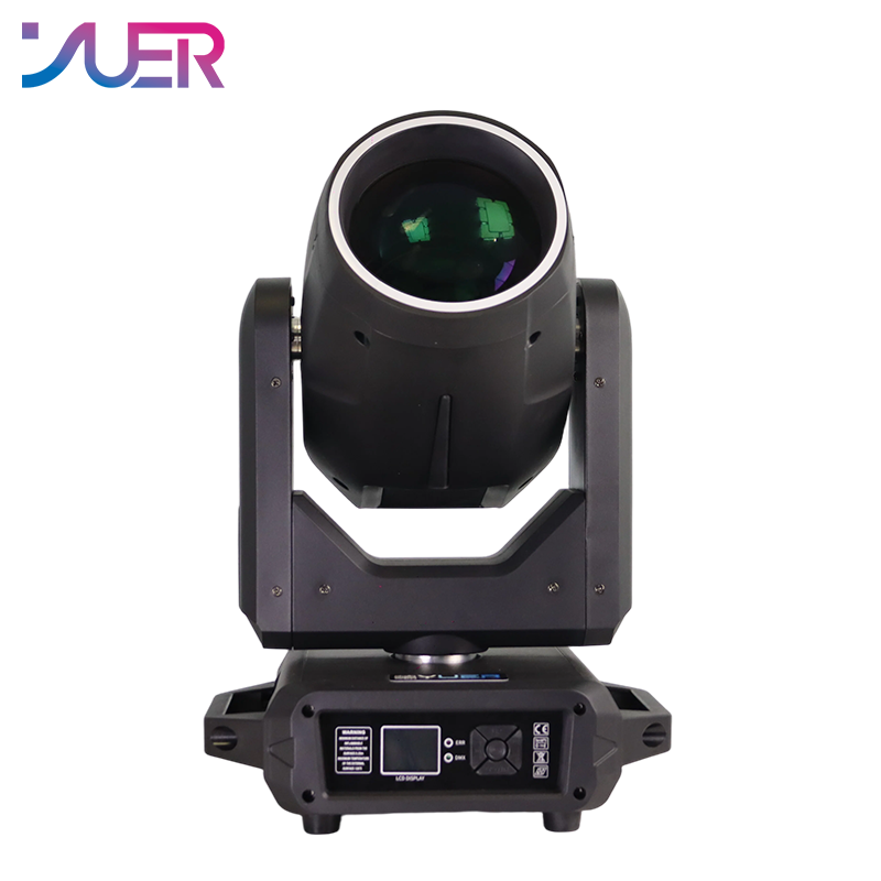 YUER 295W Bulb Moving Head Light With Ring Frost Focus Rainbow Six Line Prisms Effect DMX512 Sound Control For DJ Disco Party Bar Club Wedding Stage Lighting