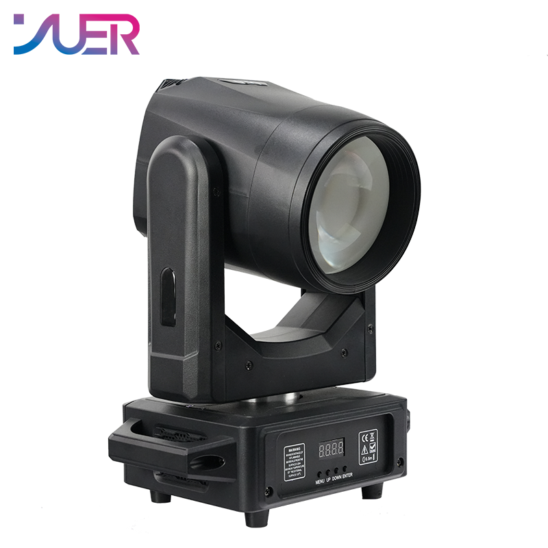 YUER 200W LED Moving Head Light With Ring Rainbow Frost 18 Prisms Effect DMX512 Sound Control For DJ Disco Party Bar Club Wedding Stage Lighting
