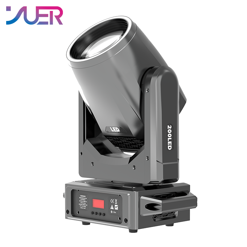 YUER 200W LED Moving Head Light With Ring Rainbow Frost 18 Prisms Effect DMX512 Sound Control For DJ Disco Party Bar Club Wedding Stage Lighting