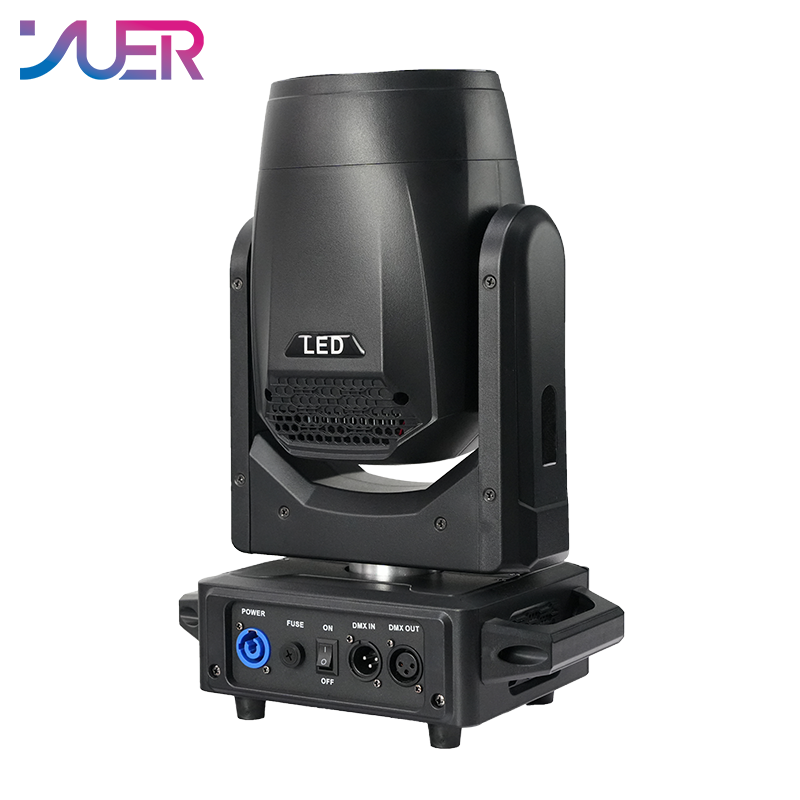 YUER 200W LED Moving Head Light With Ring Rainbow Frost 18 Prisms Effect DMX512 Sound Control For DJ Disco Party Bar Club Wedding Stage Lighting
