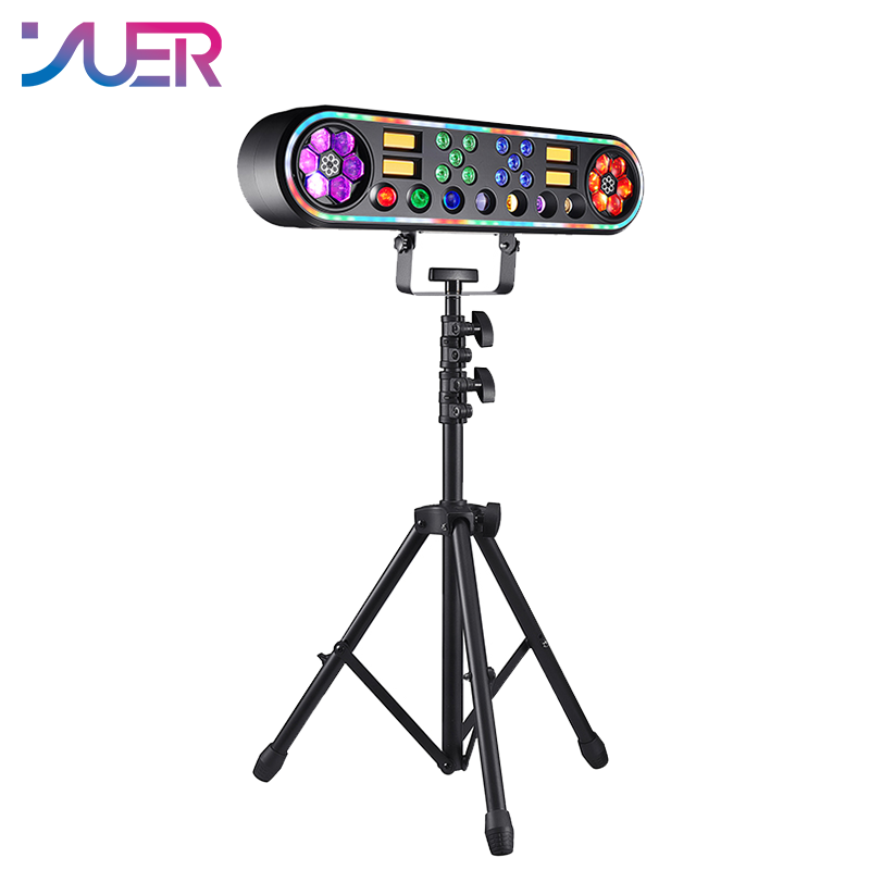YUER 12x10W RGBW 4in1 Bee Eye +10x4W Wash +7x3W Beam +4x10W Gold Strobe Rack Light DMX512 Sound Control For DJ Disco Party Bar Club Wedding Stage Lighting