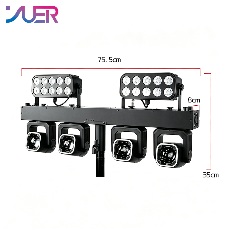 YUER 4x40W RGBW 4in1 +20x6W RGB Bar Bracket Light Beam Wash Effect DMX512 Sound Control For DJ Disco Party Bar Club Wedding Stage Lighting