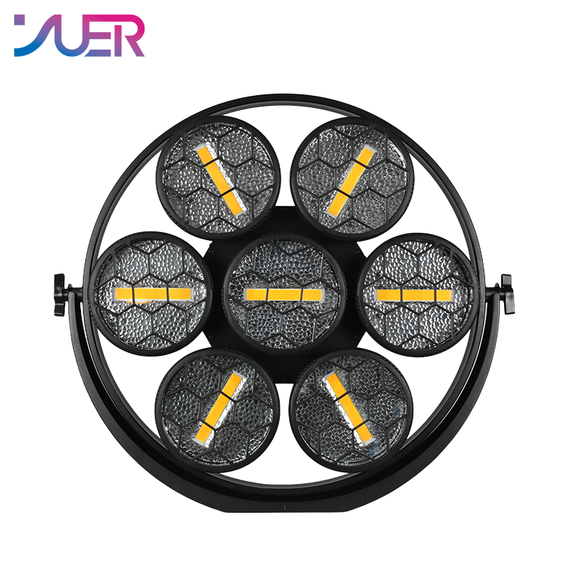 YUER 7x50W COB Retro Light Wash Effect DMX512 Sound Control For DJ Disco Party Bar Club Wedding Stage Lighting