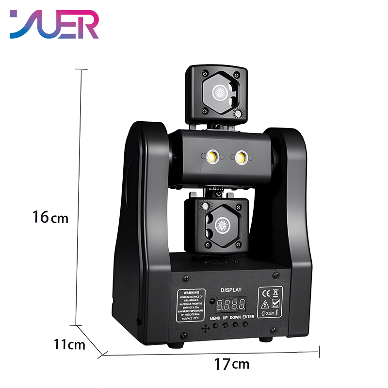 YUER 2x5W Warm White Strobe +3 Red 2 Green 1 Blue Laser Moving Head Light With Strobe Laser Effect DMX512 For DJ Disco Wedding Event Party Bar Club