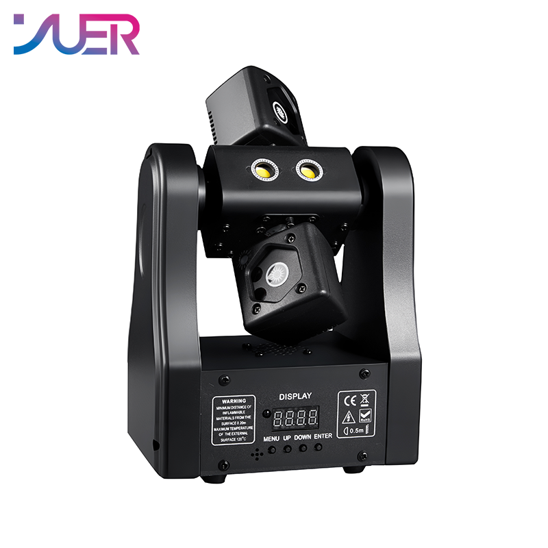YUER 2x5W Warm White Strobe +3 Red 2 Green 1 Blue Laser Moving Head Light With Strobe Laser Effect DMX512 For DJ Disco Wedding Event Party Bar Club