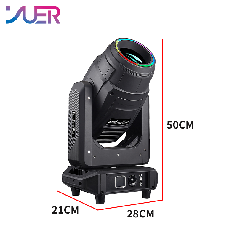 YUER 300W LED Beam Spot Wash Moving Head Light With Ring Frost Focus Effect DMX512 For DJ Disco Wedding Event Party Bar Club