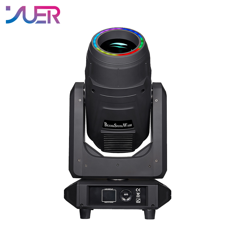 YUER 300W LED Beam Spot Wash Moving Head Light With Ring Frost Focus Effect DMX512 For DJ Disco Wedding Event Party Bar Club