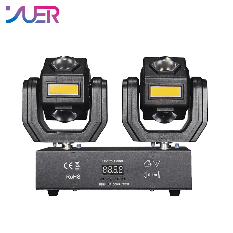YUER 6x10W Gold Strobe +24x3W 2 Head Moving Head Light Strobe Effect DMX512 Remote Control For DJ Disco Wedding Event Party Bar Club