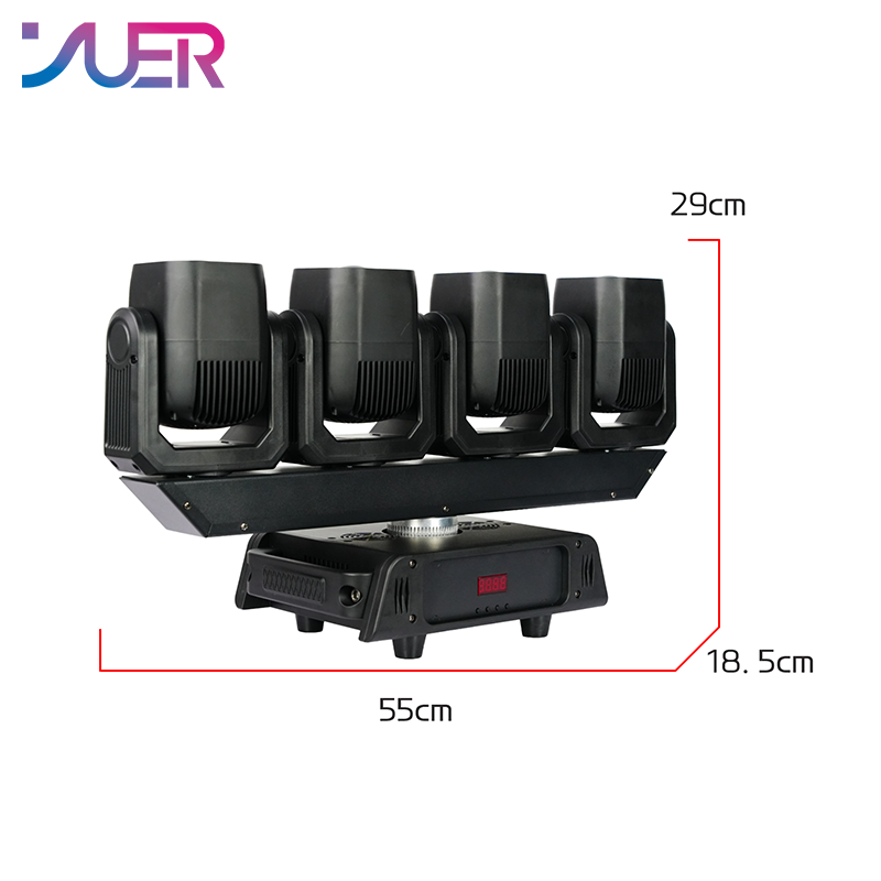 YUER 4x40W RGBW 4in1 4 Head Moving Head Light With Ring Beam Effect DMX Sound Control For DJ Disco Wedding Event Party Bar Club