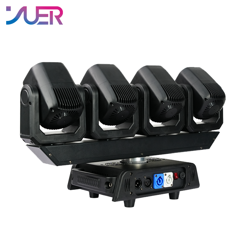 YUER 4x40W RGBW 4in1 4 Head Moving Head Light With Ring Beam Effect DMX Sound Control For DJ Disco Wedding Event Party Bar Club