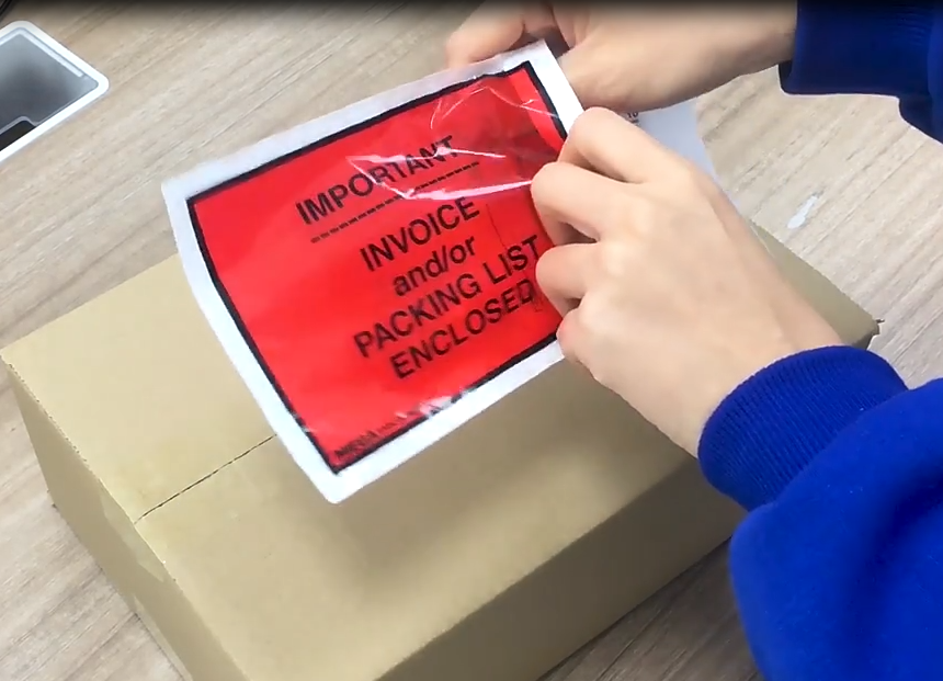 Red Packing Slip Envelope
