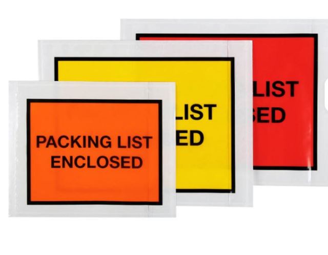Packing List Envelopes with resealable strip