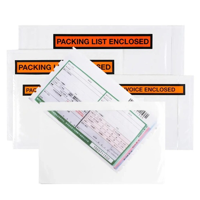 Adhesive Transparent Packing List Envelope
