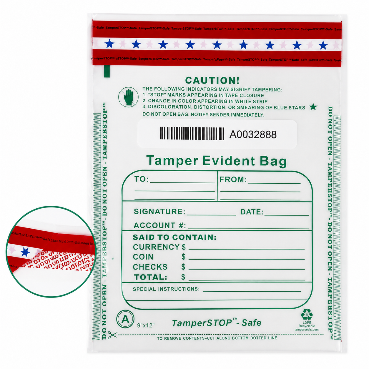Tamper Proof Deposit Bags