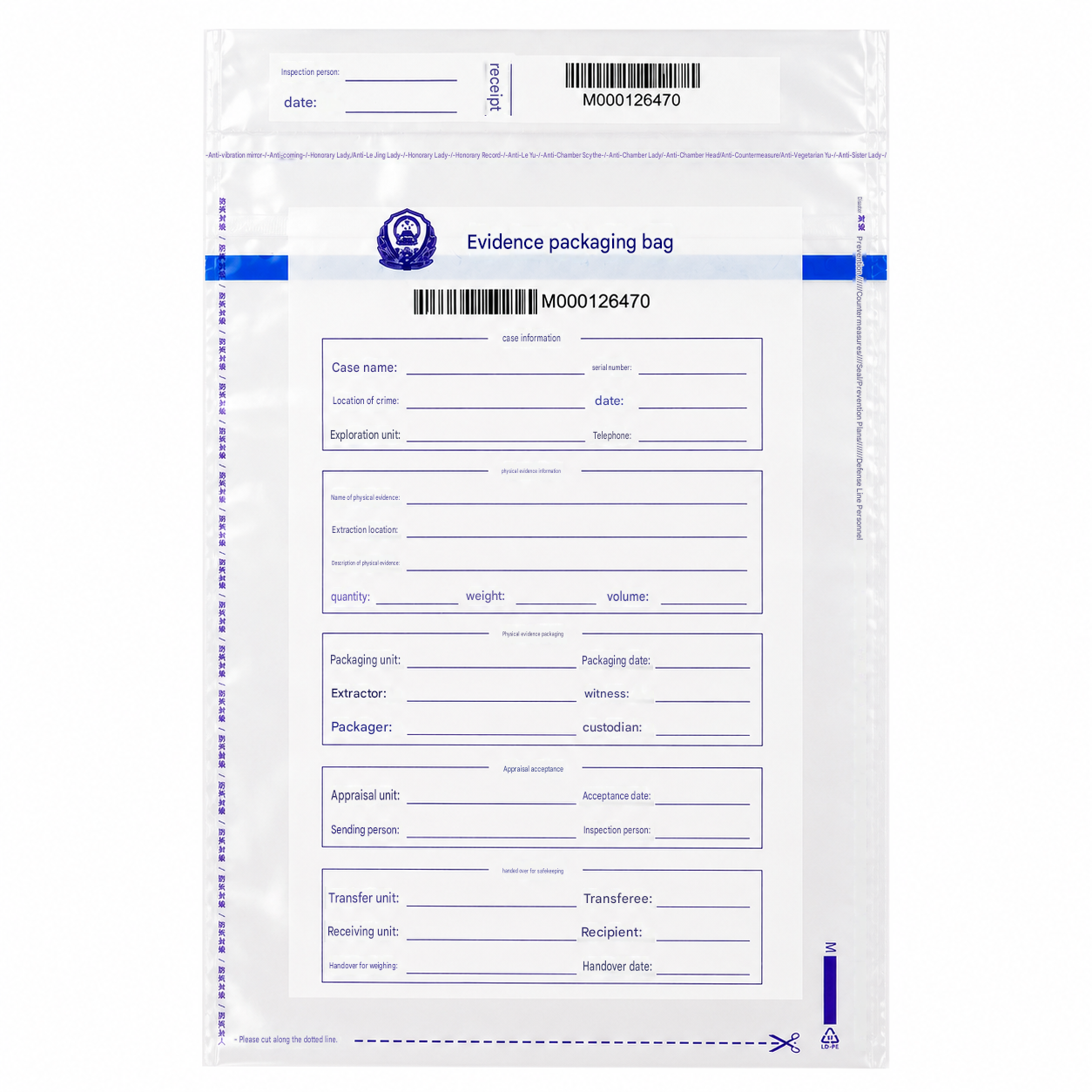 Evidence Sealing Bag