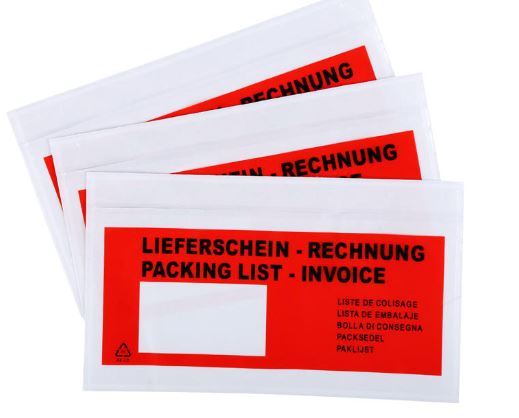 Packing List Envelopes with resealable strip