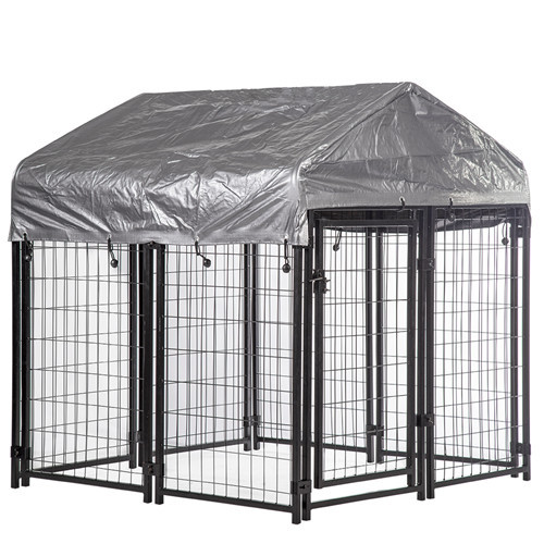 Heavy-duty welded wire dog kennel