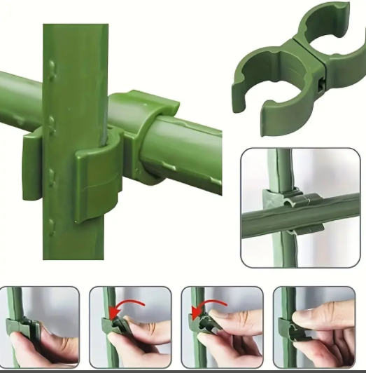 Plastic hook for garden pole