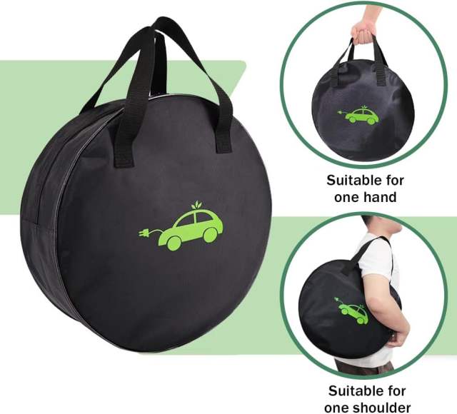 MCEVKELN EV Portable Cable Bag Charging Cable Bag Durable Storage Bag (1680D Nylon) for All kinds of Cables and Car Accessories Electric vehicles Charging Cable Organiser