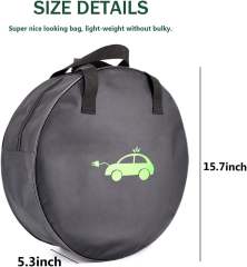 MCEVKELN EV Portable Cable Bag Charging Cable Bag Durable Storage Bag (1680D Nylon) for All kinds of Cables and Car Accessories Electric vehicles Charging Cable Organiser