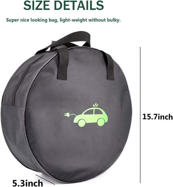 MCEVKELN EV Portable Cable Bag Charging Cable Bag Durable Storage Bag (1680D Nylon) for All kinds of Cables and Car Accessories Electric vehicles Charging Cable Organiser