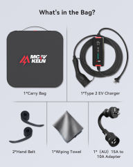 MCEVKELN Type 2 EV Charger- 10A/15A EV Charging Cable with Australian 15 A Plug|10A Adapter |Scheduled Charging|5M| Compatible with All IEC62196 EV, Tesla/BYD/MG/Cupra/Polestar
