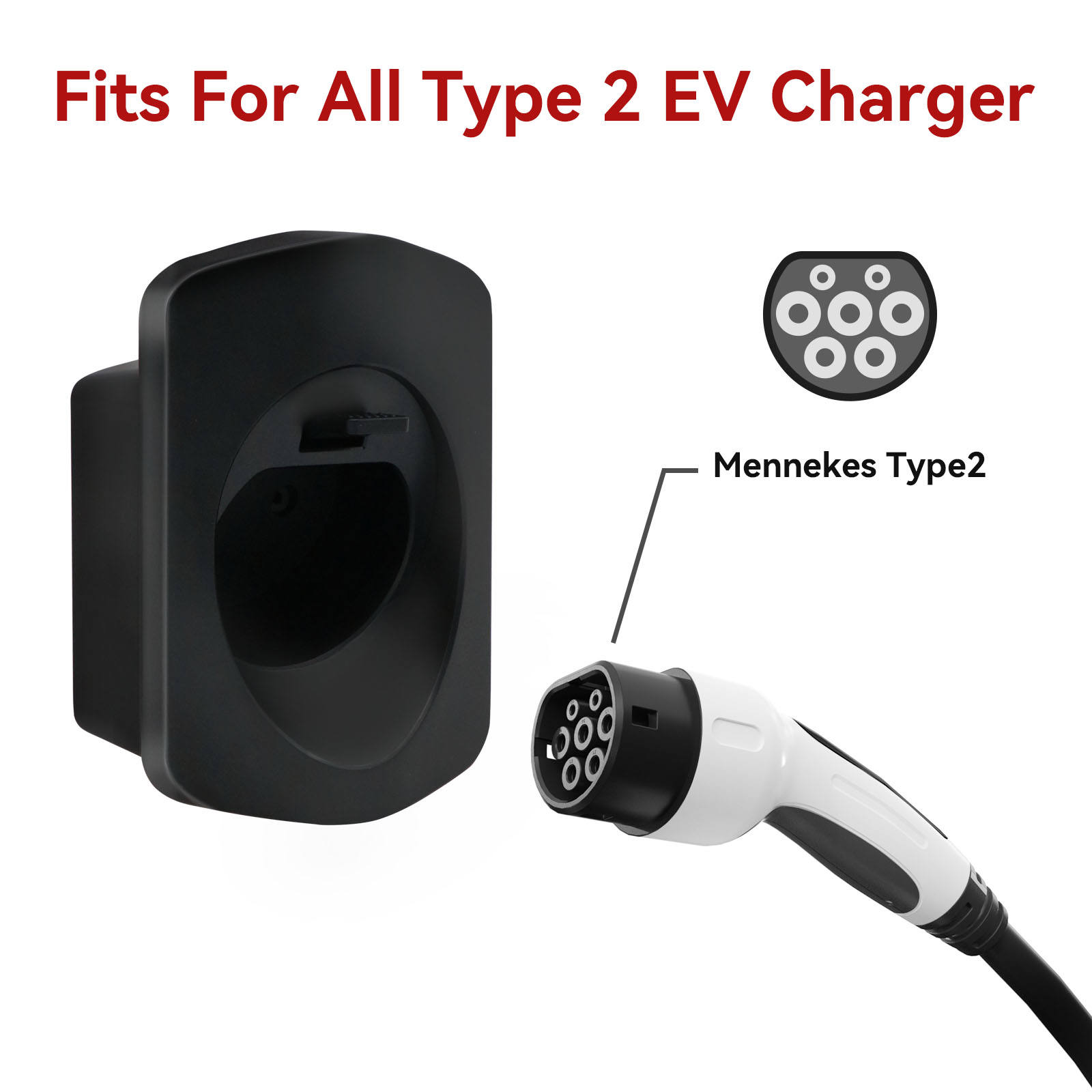 E-s1mple Type 2 Ev Holder Strong Type 2 Wall Bracket Ev Charger Holder For  Ev Charging Cable Organizer Ev Cable Holder Type 2 - Abselectric Car Cha