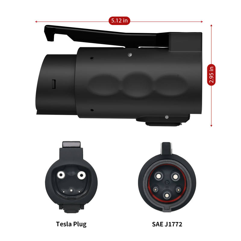 MCEVKELN Tesla to J1772 Adapter - J1772 Car to Tesla Charger| Compact| Double Locks| 80A 250V| Free case, Tesla to J1772 Charging Adapter for All SAE J1772 EVs with Tesla Chargers