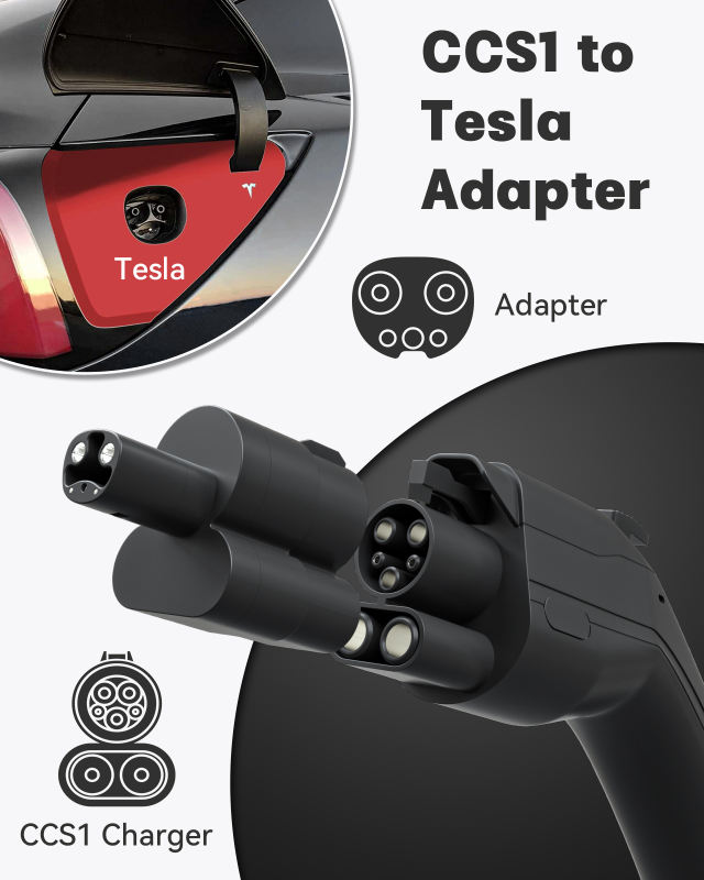 MCEVKELN CCS Adapter for Tesla,Charge Tesla at All CCS1 Charging Stations, 400Amps, Portable DC Fast Charging Adapter for Tesla Owners Only(Compatible with Tesla Model 3/Y/S/X)