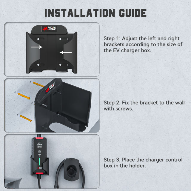 J1772 EV Charger Holder| Wall Mount EV Charging Holder, Charging Cable Organizer
