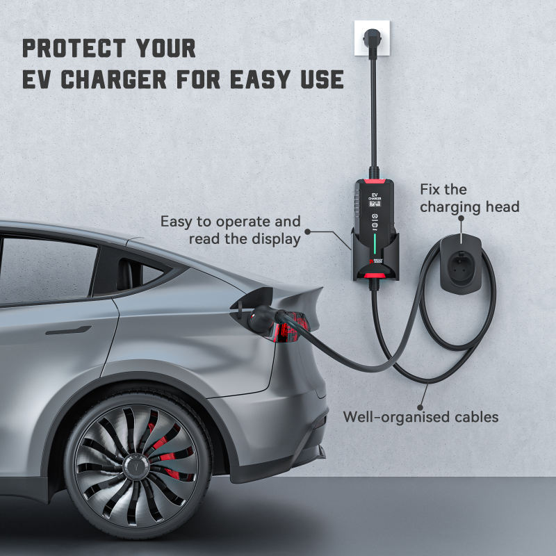 EV Charger Holder| Wall Mount EV Charging Holder, Charging Cable Organizer