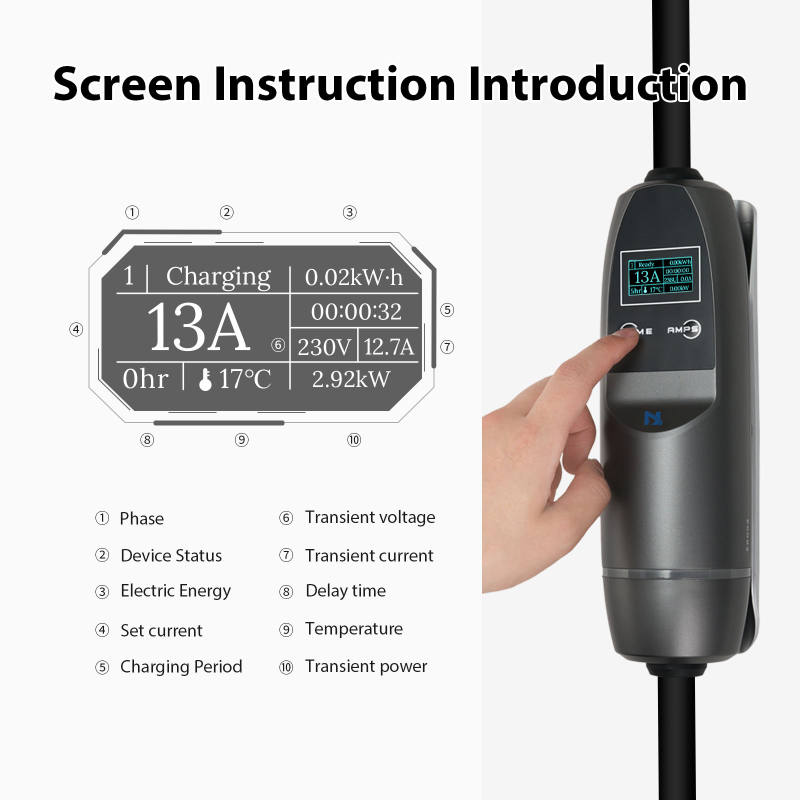 Portable EV Charger EV Charging Cable 6-40A Level 2 NEMA 14-50 Plug 25FT/7.62m