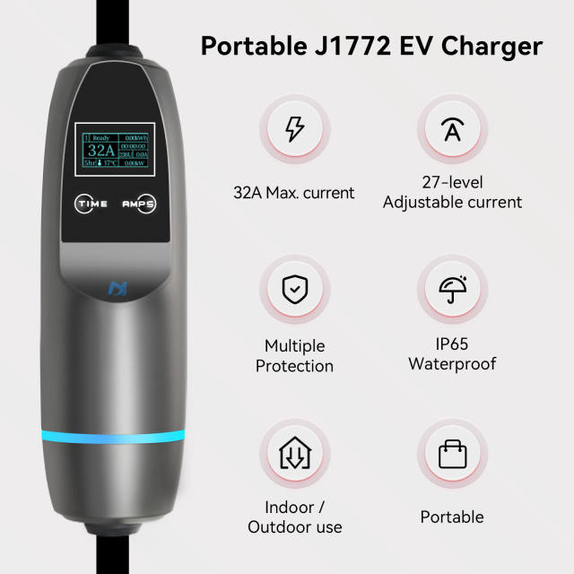 Portable EV Charger EV Charging Cable 6-40A Level 2 NEMA 14-50 Plug 25FT/7.62m
