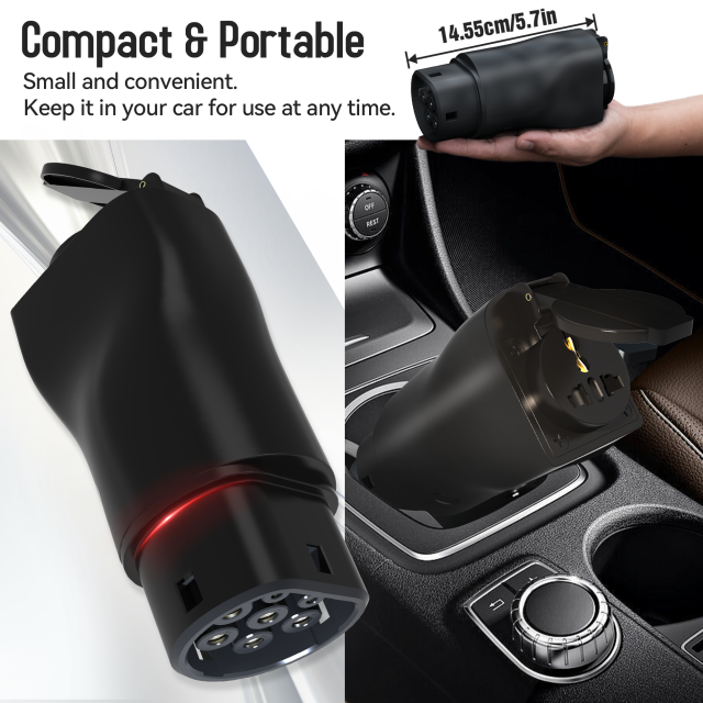 MCEVKELN V2L Adapter Type 2 EV Charging Cable Adapter, Vehicle to Load Adapter Suitable for BYD MG Hyundai IONIQ 5 V2L Adapter EV Discharger to Charge Laptop Projector Kettle, Outdoor Power Station